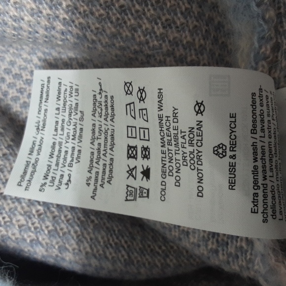 PIECES Abstracts Blue/Wht Cloud Jumper Sweater - Picture 8 of 9